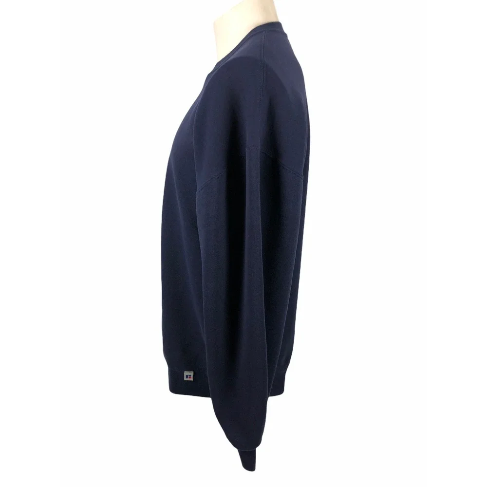 Russell Athletic Mens XL Blank Sweatshirt Crewneck Navy Blue Faded Vintage Gym